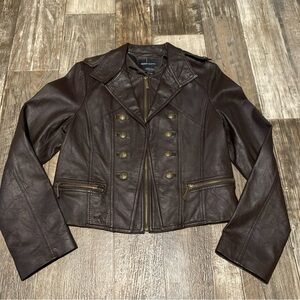 Moda International Dark Brown Leather Jacket